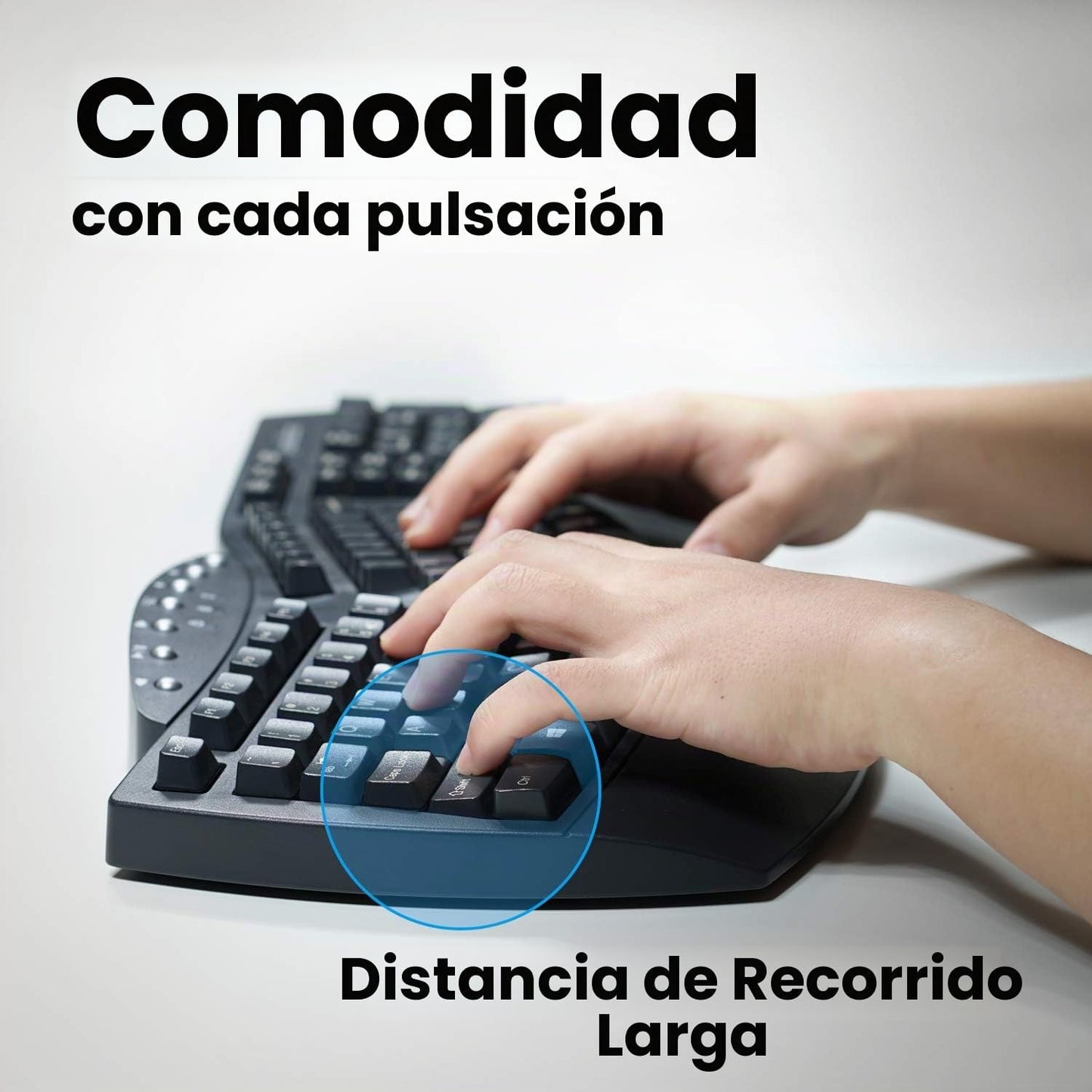 Perixx Periboard-612B - Teclado Inalámbrico Ergonómico Split con Mo...