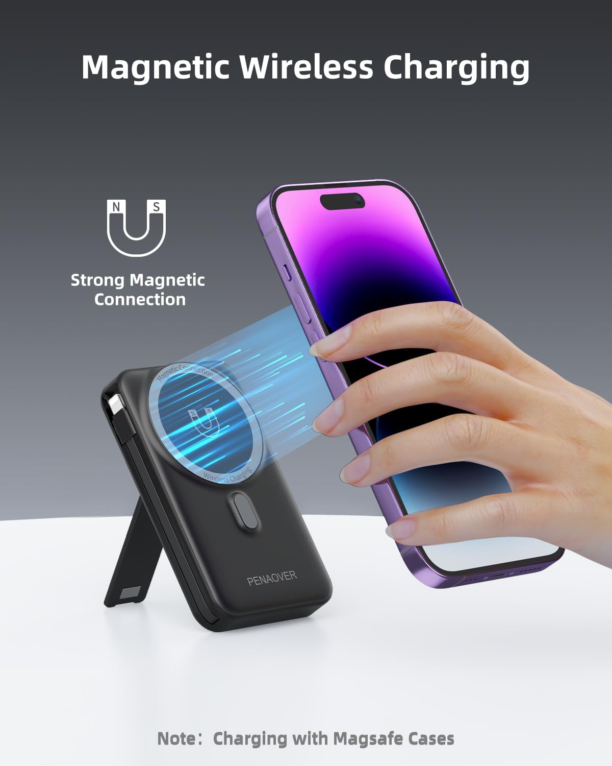 para Magsafe Cargador Portátil Magnético, Batería Externa Inalámbri...
