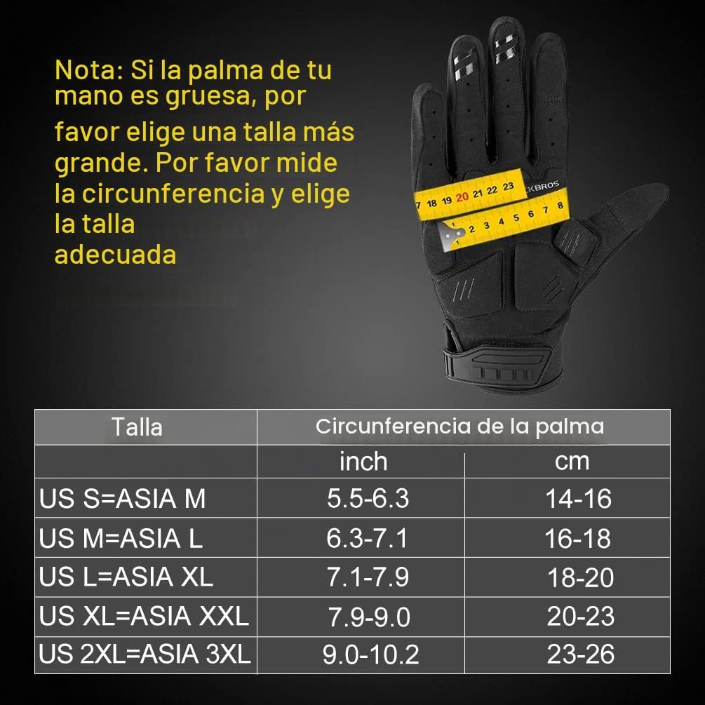 Rockbros - Guantes de bicicleta de montaña con almohadilla de gel d...