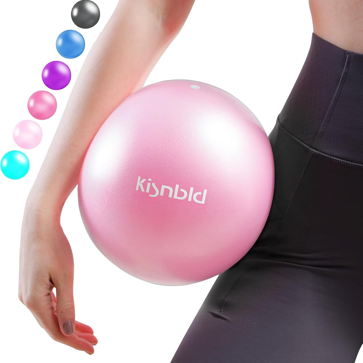 kisnbld Pequeña pelota de ejercicio, mini pelota de pilates de 9 pu...