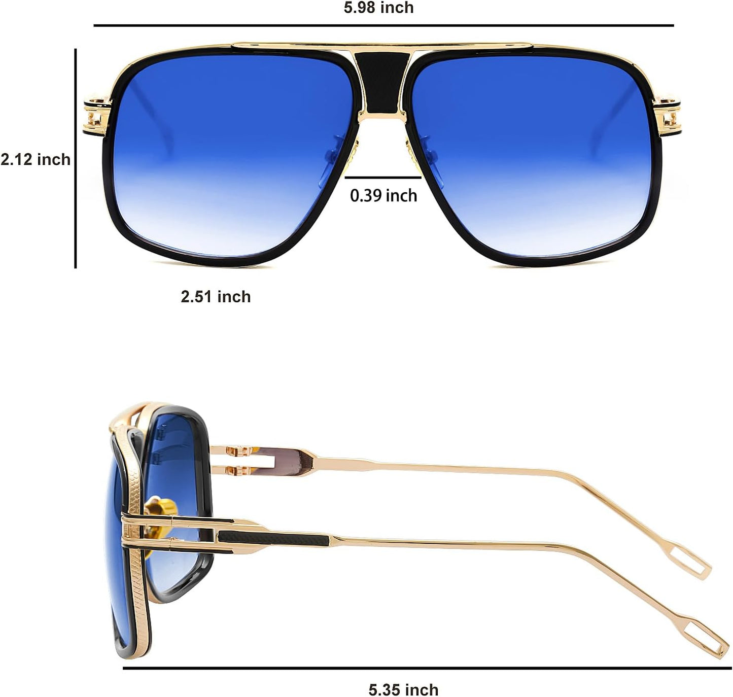 Tskestvy Gafas de sol de aviador de gran tamaño de los años 70 para...