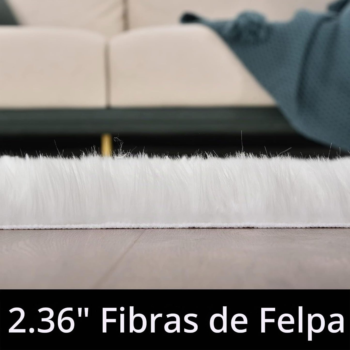 Latepis Alfombras de Área 6x9 Alfombra de Piel Sintética de Oveja p...