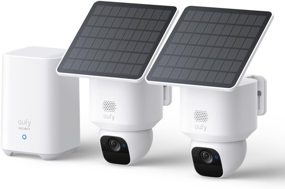 eufy Security SoloCam E30, kit de 2 cámaras, cámara de seguridad so...