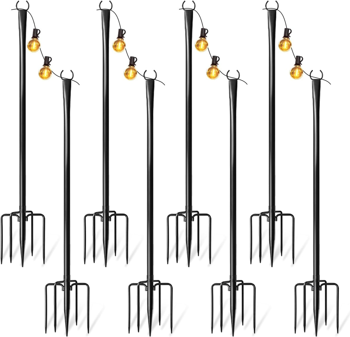 Paquete de 8 postes de luz de cadena para exteriores, luces de Navi...