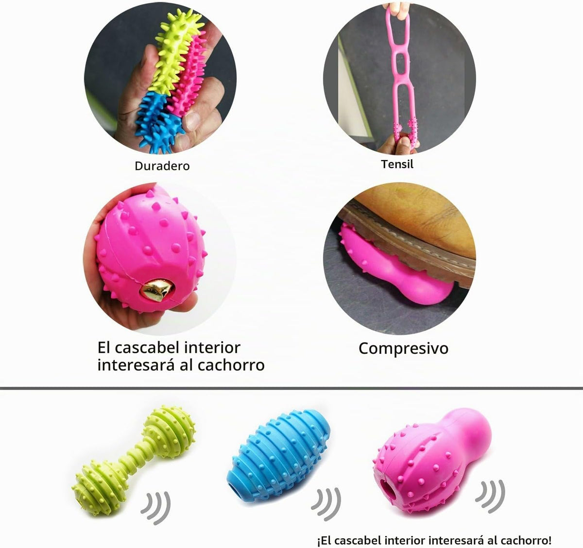 Juguetes masticables para cachorros para dentición, paquete de 17 j...