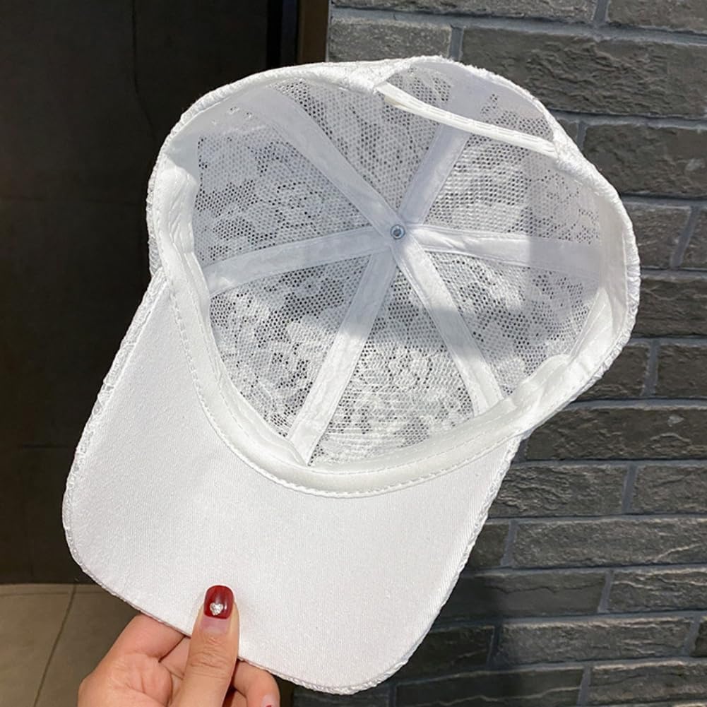 Gorra de béisbol con diamantes de imitación y lentejuelas para muje...