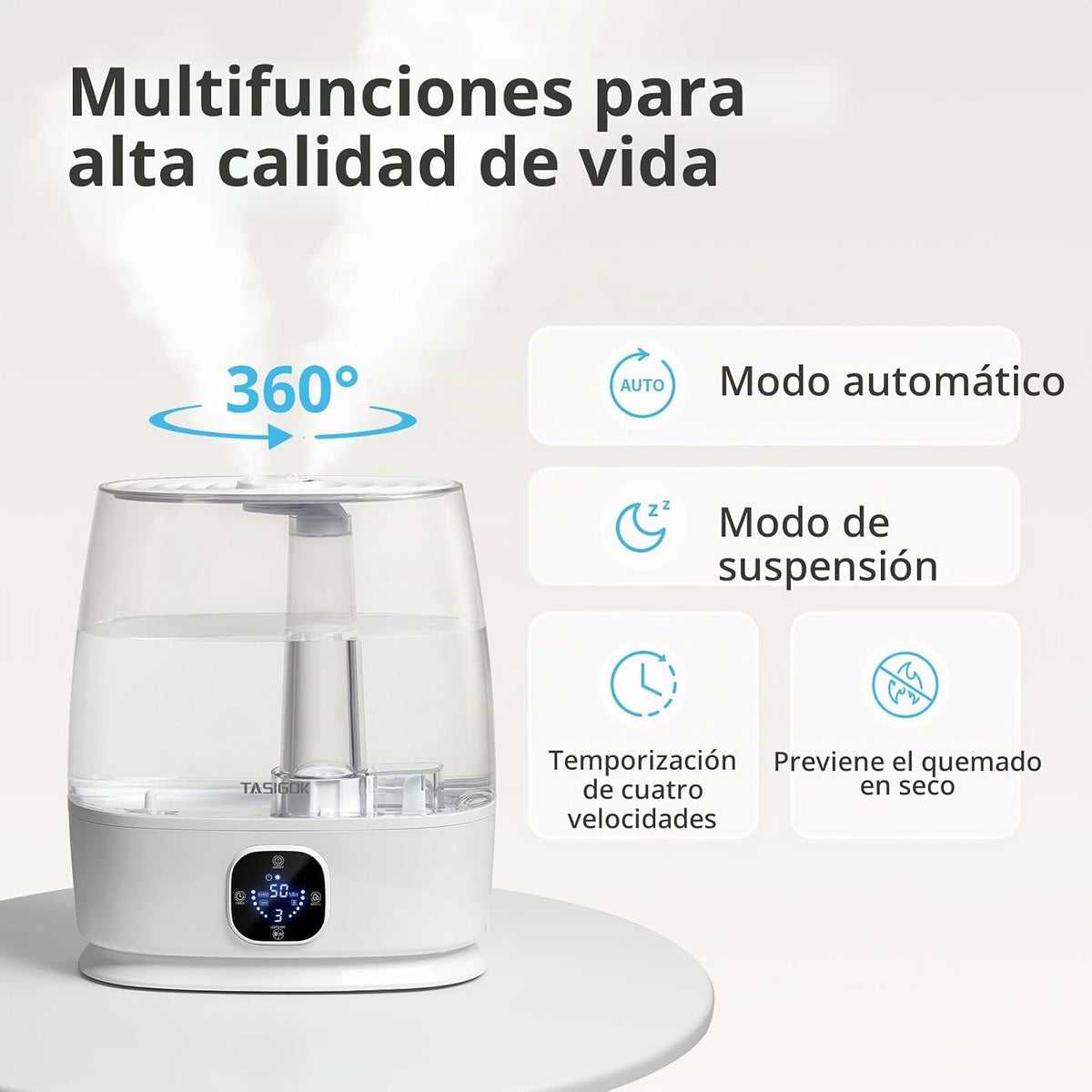 TASIGOK Humidificadores para dormitorio y hogar, humidificador de a...