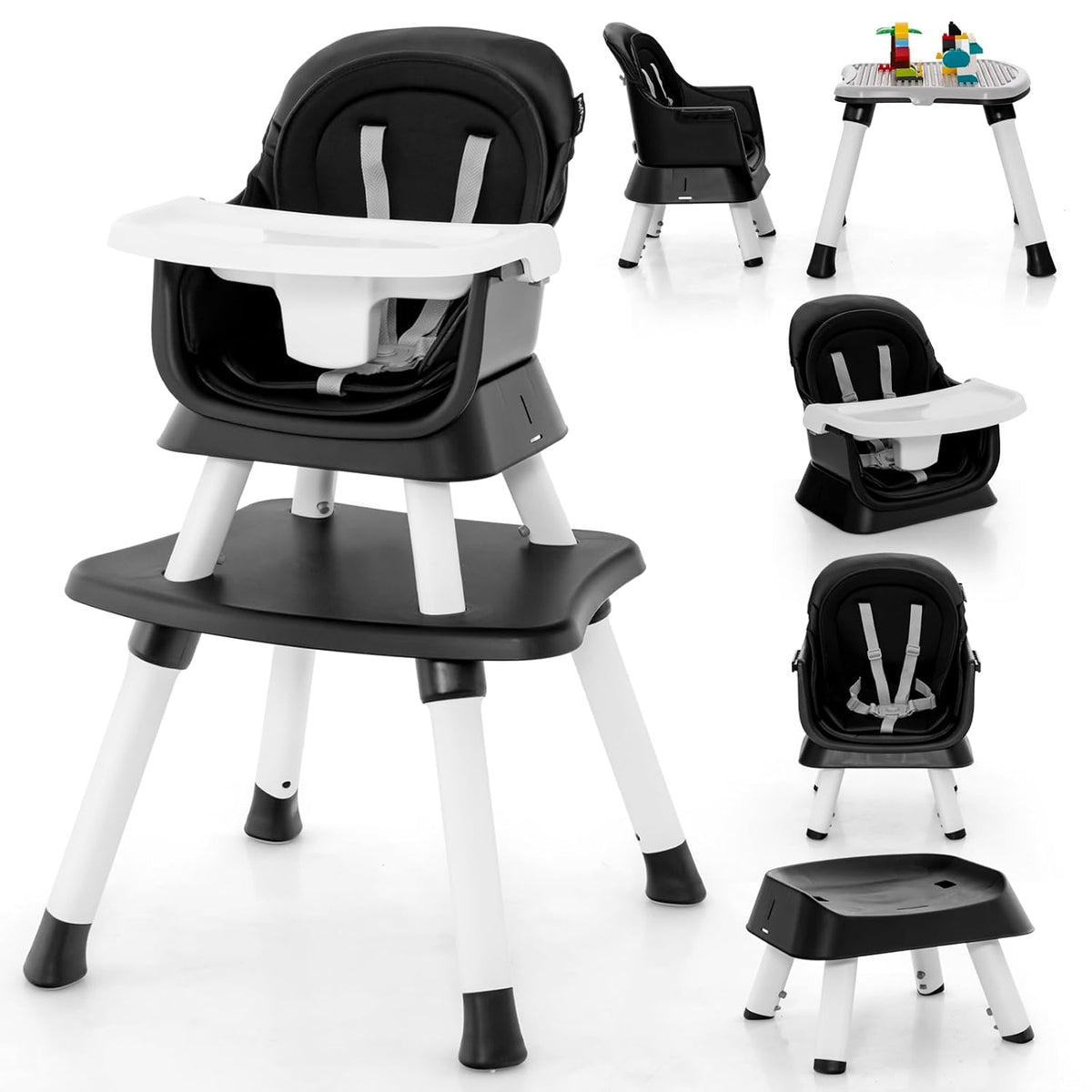 HONEY JOY Silla alta 8 en 1 para bebé, silla alta convertible para...
