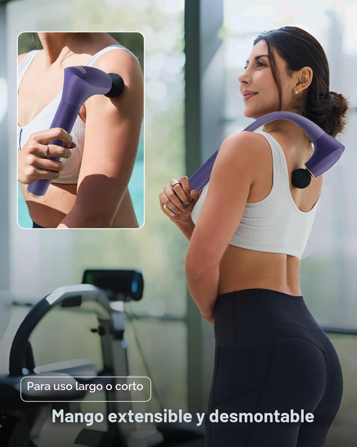 Pistola de masaje muscular desmontable 2 en 1, tejido profundo con...