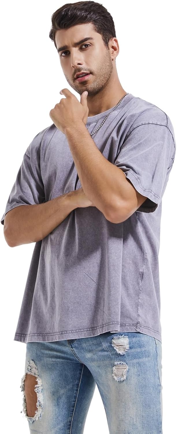 3 piezas de camisetas de verano de algodón pesado de gran tamaño pa...