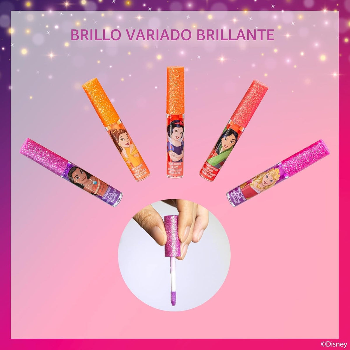 Townley Girl Disney Princess - Juego de brillo de labios, 12 piezas...