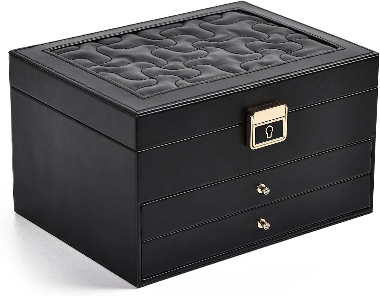Greenfeather Joyeros para mujer, caja organizadora de joyas con tap...