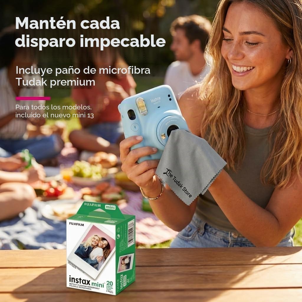Fujifilm Instax Mini película instantánea, 20 hojas, luz diurna bla...