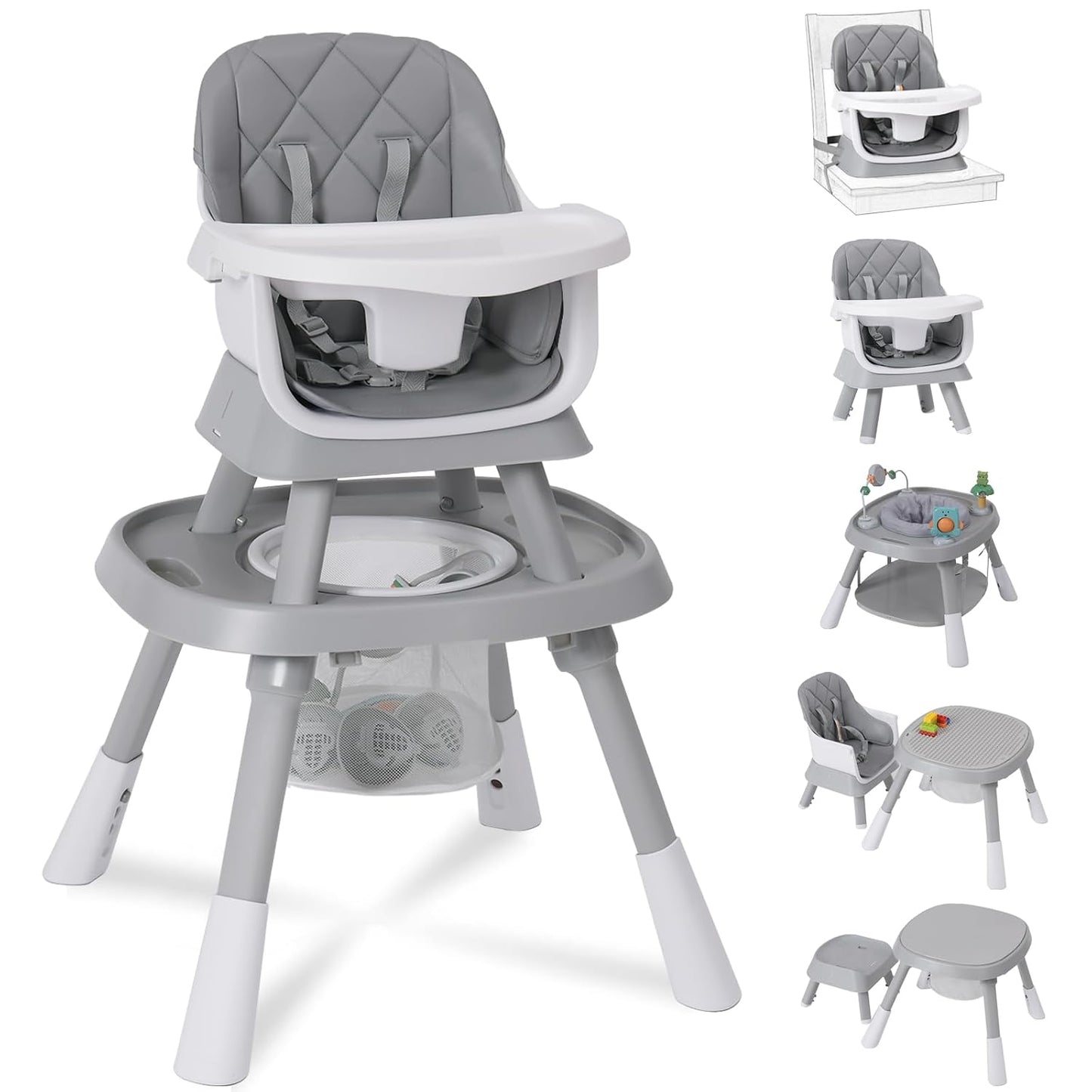 Babyliebe Silla alta para bebé 15 en 1, silla alta convertible para...