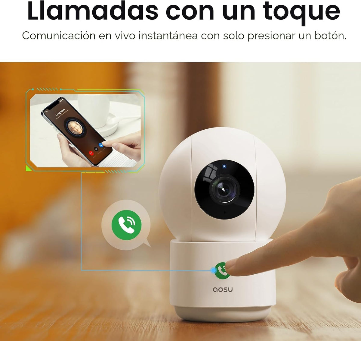 aosu Cámara de Seguridad Interior de 4MP - Monitor de Bebé Cámara p...