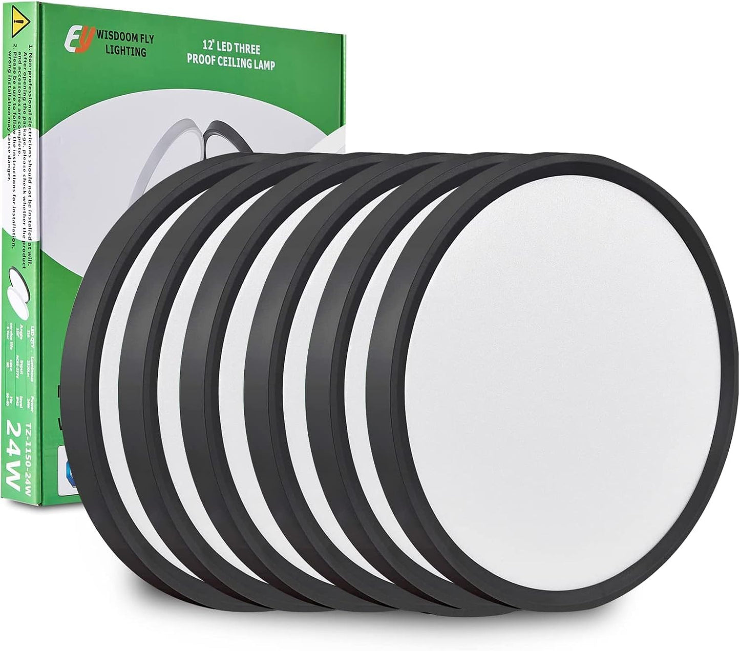 Luz de techo de montaje empotrado LED de 12 pulgadas 6PK, 24W, 2520...