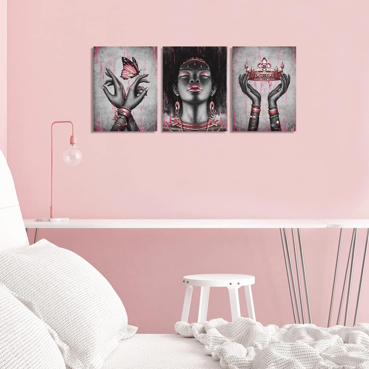 Visual Art Decor Lienzo afroamericano para pared, retrato de mujer...