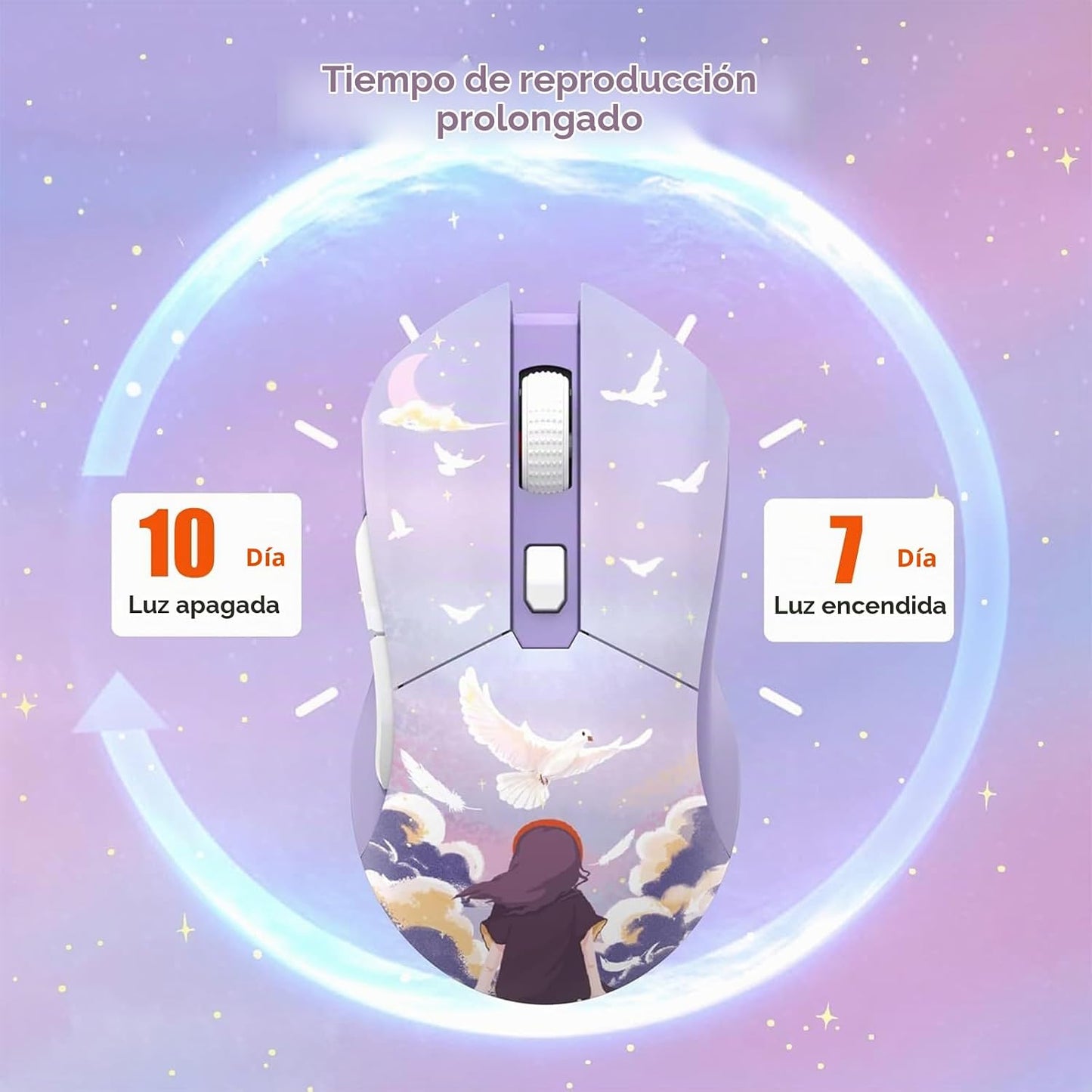 DAREU Ratón inalámbrico para juegos con base de carga recargable RG...