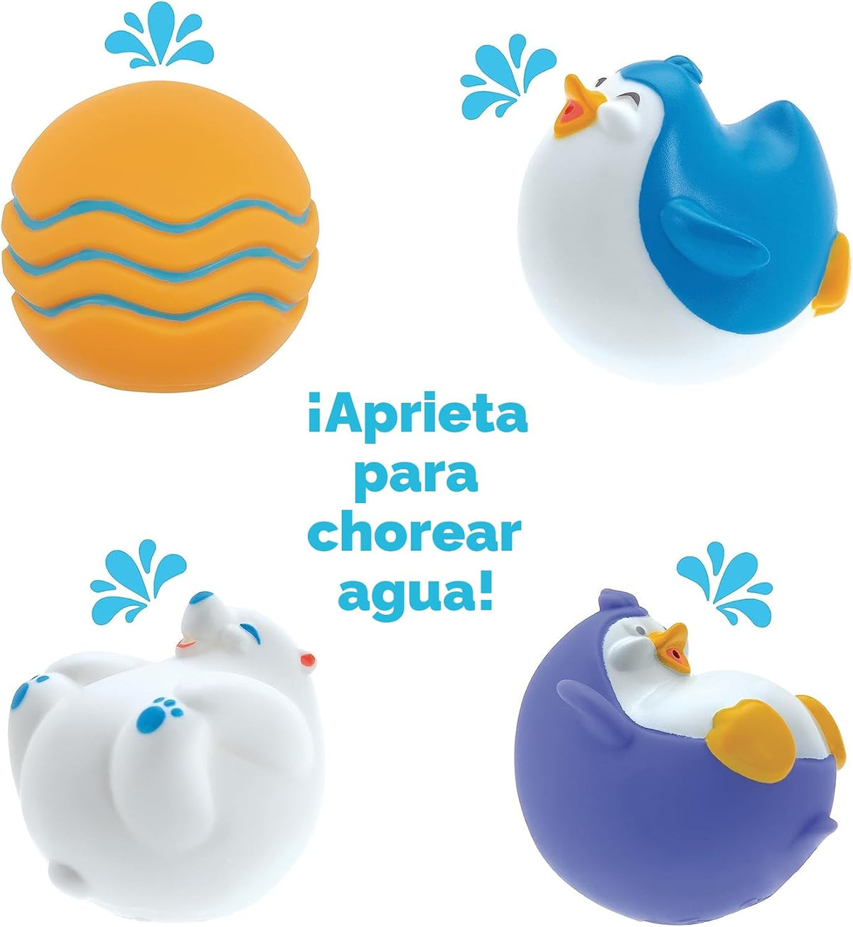 Nuby Penguin Slide - Juego de juguetes de baño con 4 chorros de bañ...