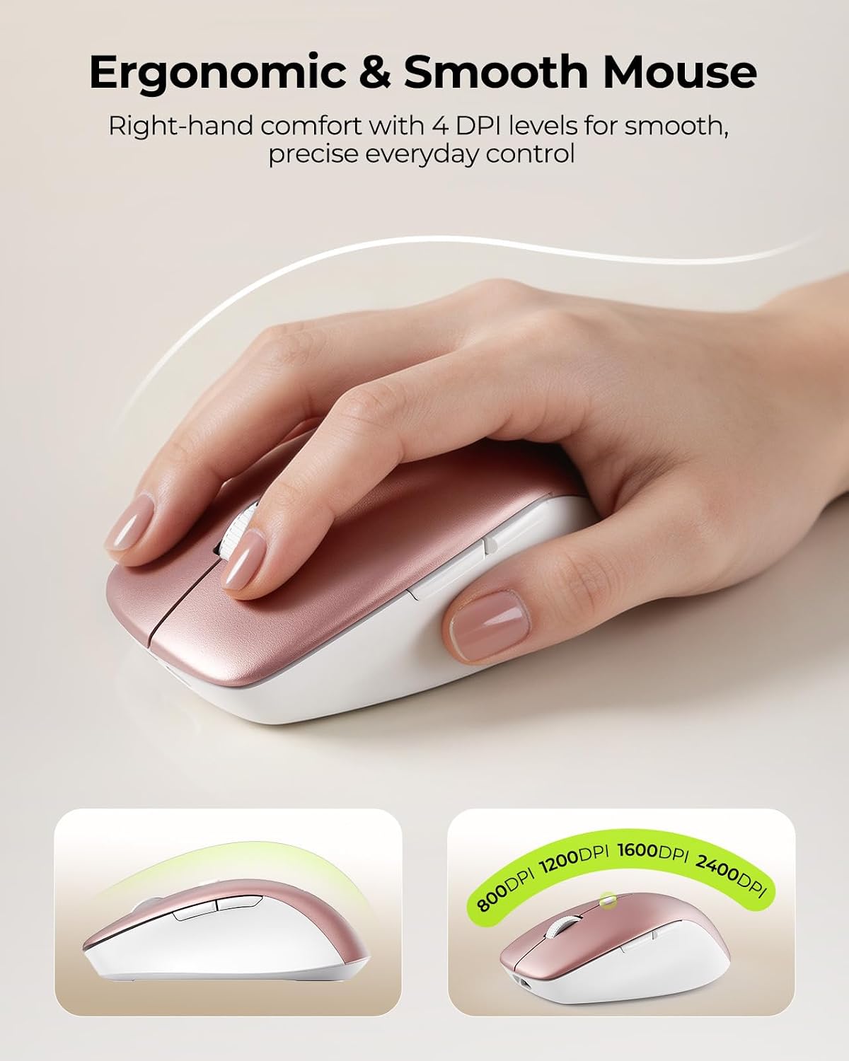 seenda COE401 Combo de teclado y mouse Bluetooth, 3 dispositivos, o...