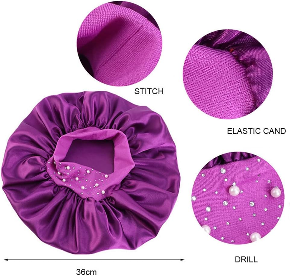 YeeMan Gorro de pelo con perlas brillantes y diamantes de imitación...