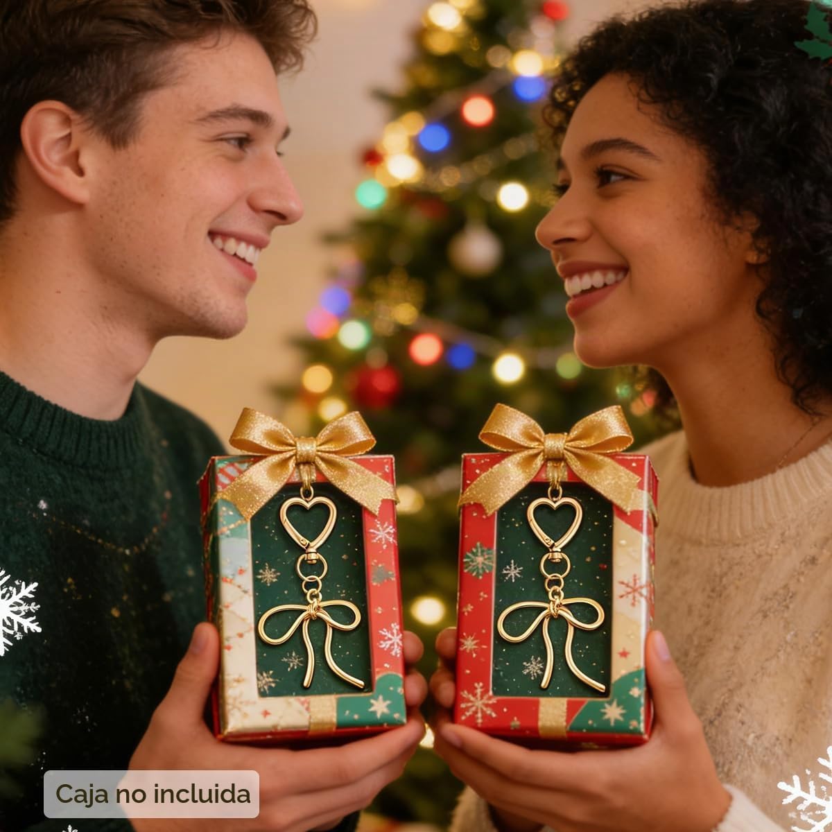 Rikhiua Lindo llavero de lazo elegante con dije de corazón para muj...
