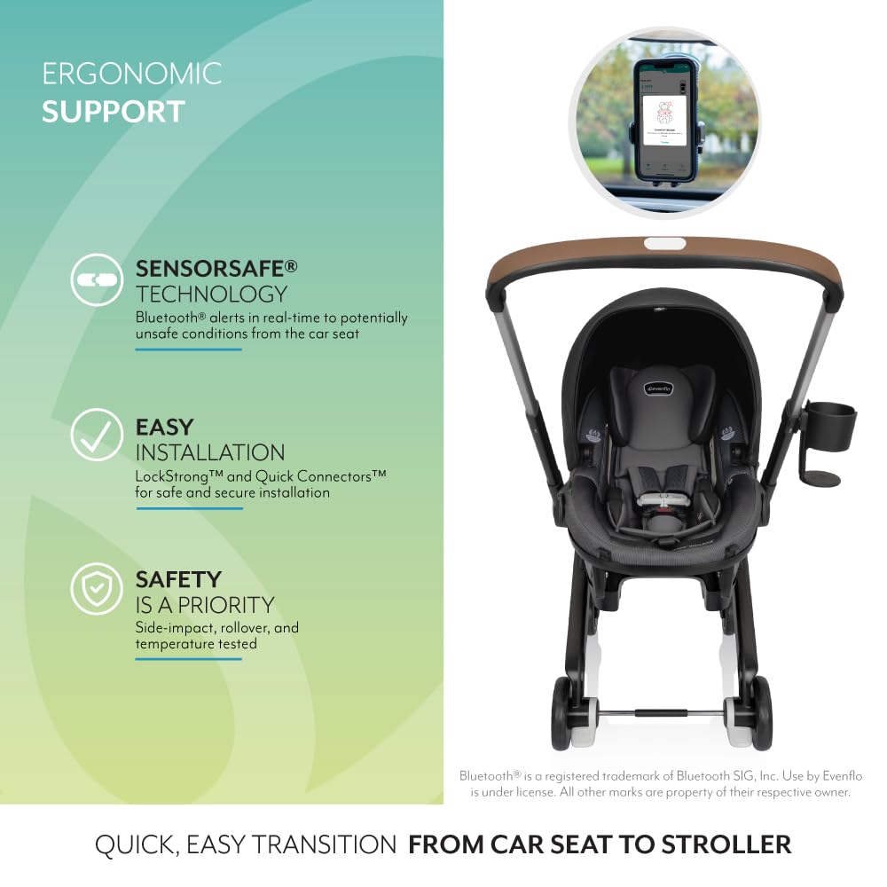 Evenflo Shyft DualRide Combo de Asiento de Coche Infantil y Cocheci...