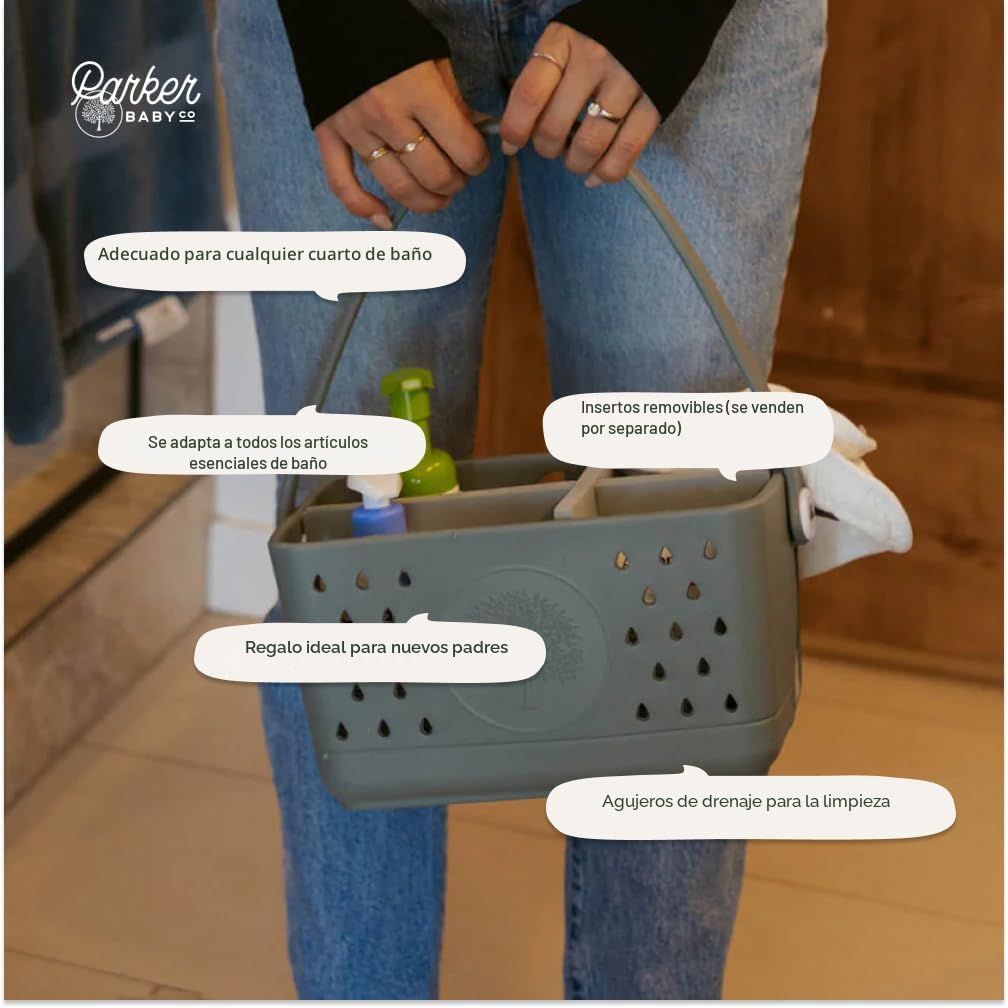 Parker Baby Co. Organizador de baño de secado rápido con asa, lluvi...