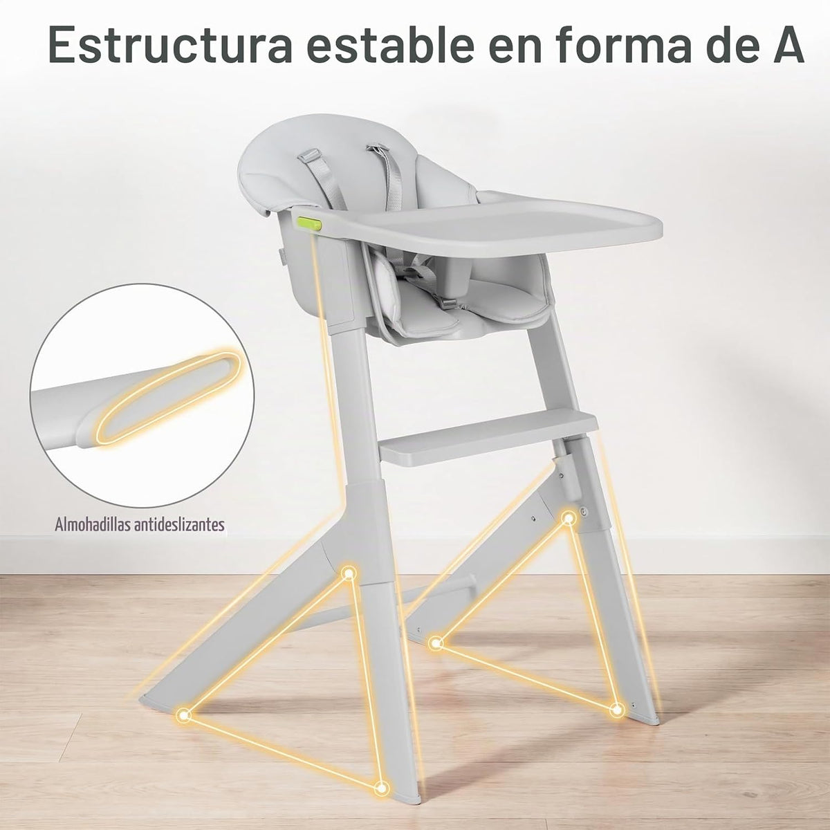 INFANS Silla alta para bebé, sillas altas lavables de cuerpo comple...