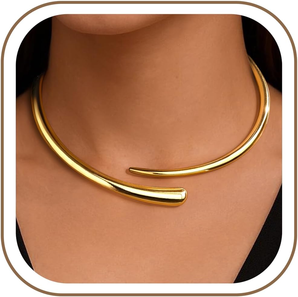 GoldGifts Collar de Gargantilla Gruesa con Declaración para Mujeres...