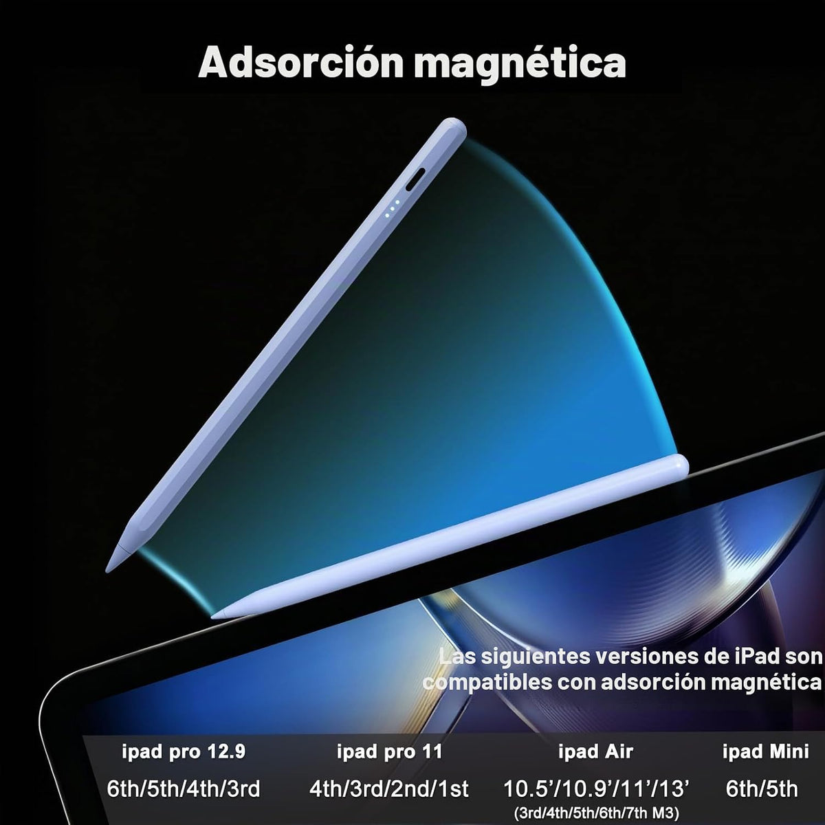 Lápiz óptico para iPad, carga rápida en 13 minutos para Apple iPad...