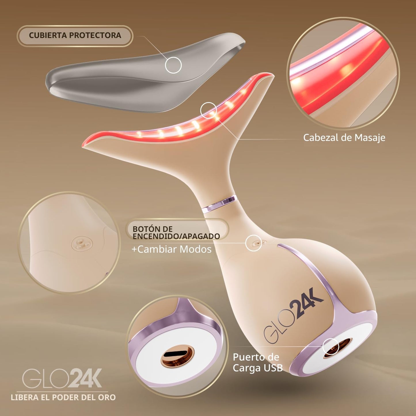 GLO24K Dispositivo de Belleza de 7 Colores \u2013 Tecnología de Acc...