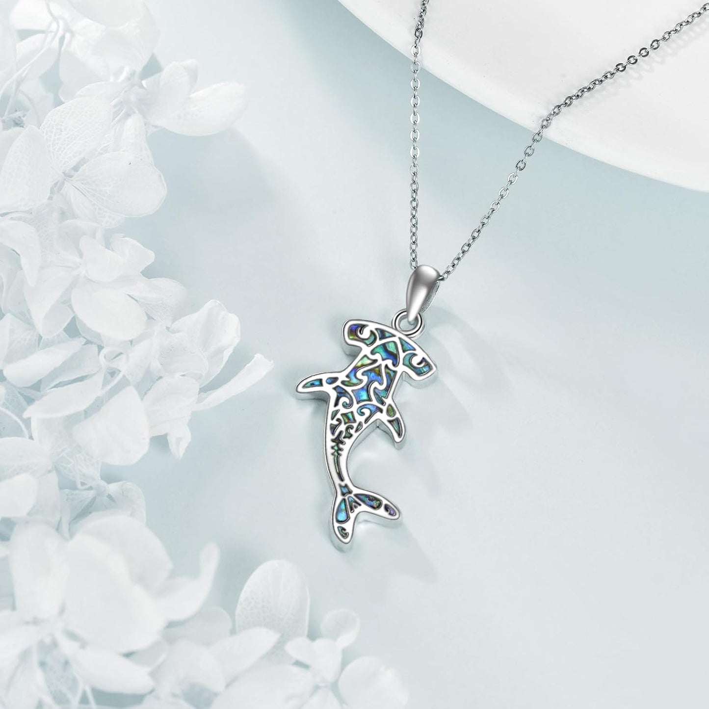 URONE Collar de plata de ley 925 con diseño de animales del océano,...