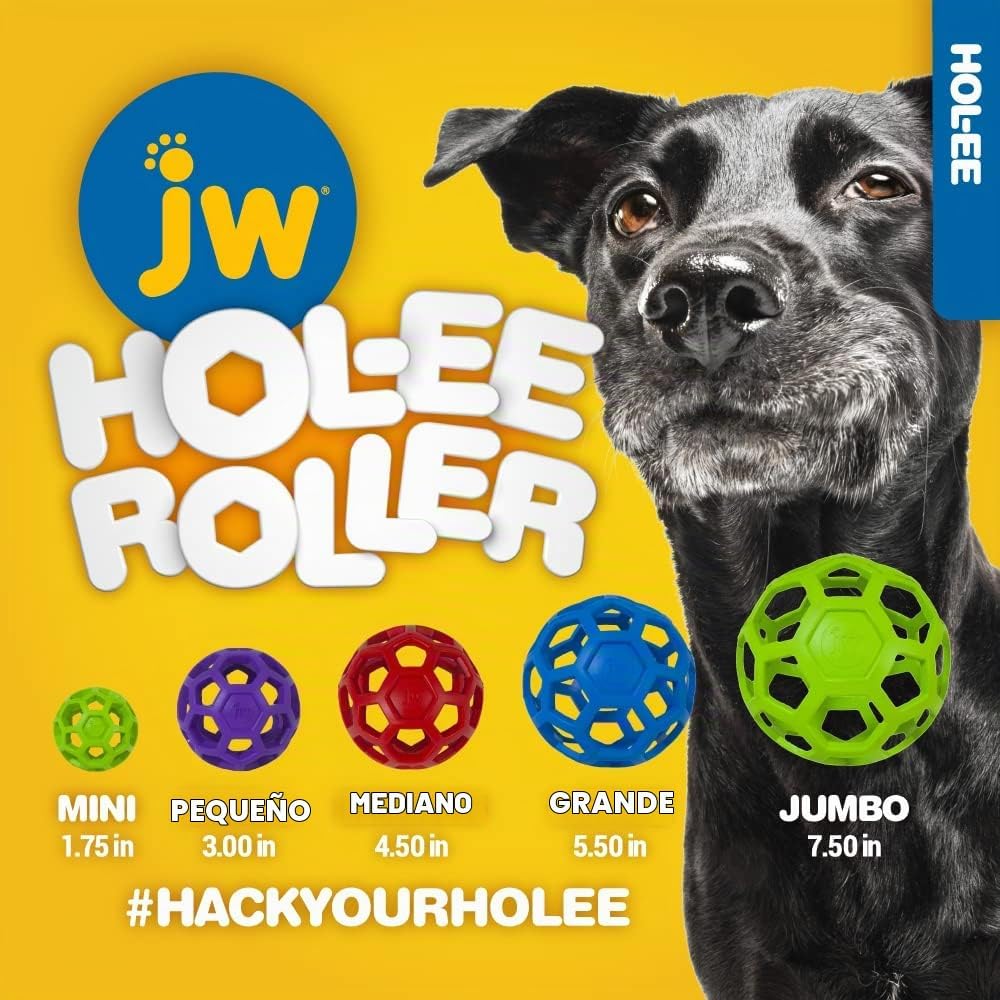 JW Pet Hol-ee Roller - Bola de rompecabezas de juguete para perros,...