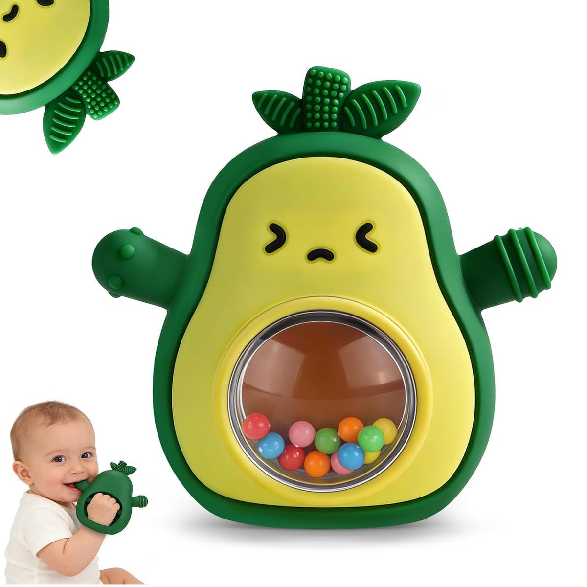 Juguetes de dentición para bebés, mordedor de silicona fácil de suj...