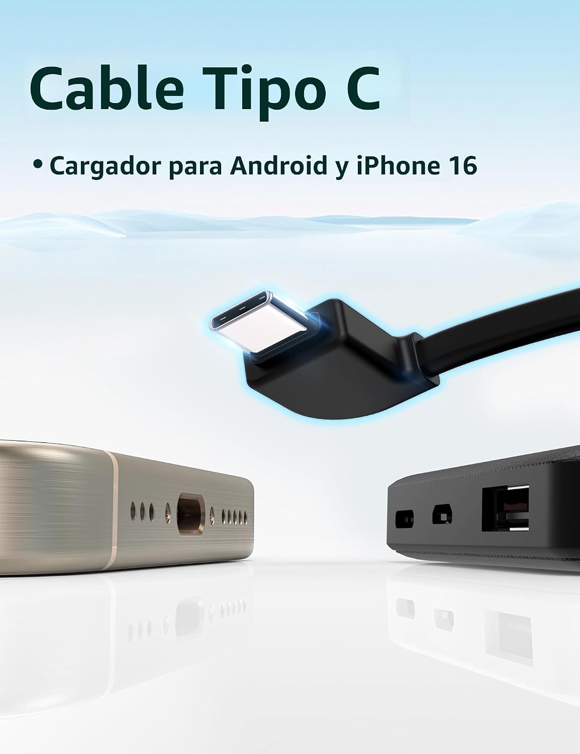 miisso 6000 mAh Ultradelgada Batería Externa con Cables Integrados,...
