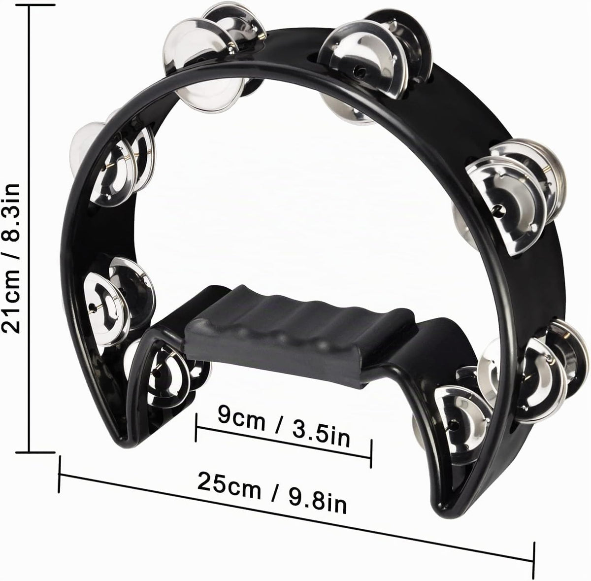 Pandereta EastRock, metal con cascabeles de mano, instrumento de pe...