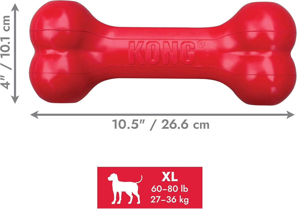 KONG Goodie Bone, juguete de goma natural, rojo, para perros extra...