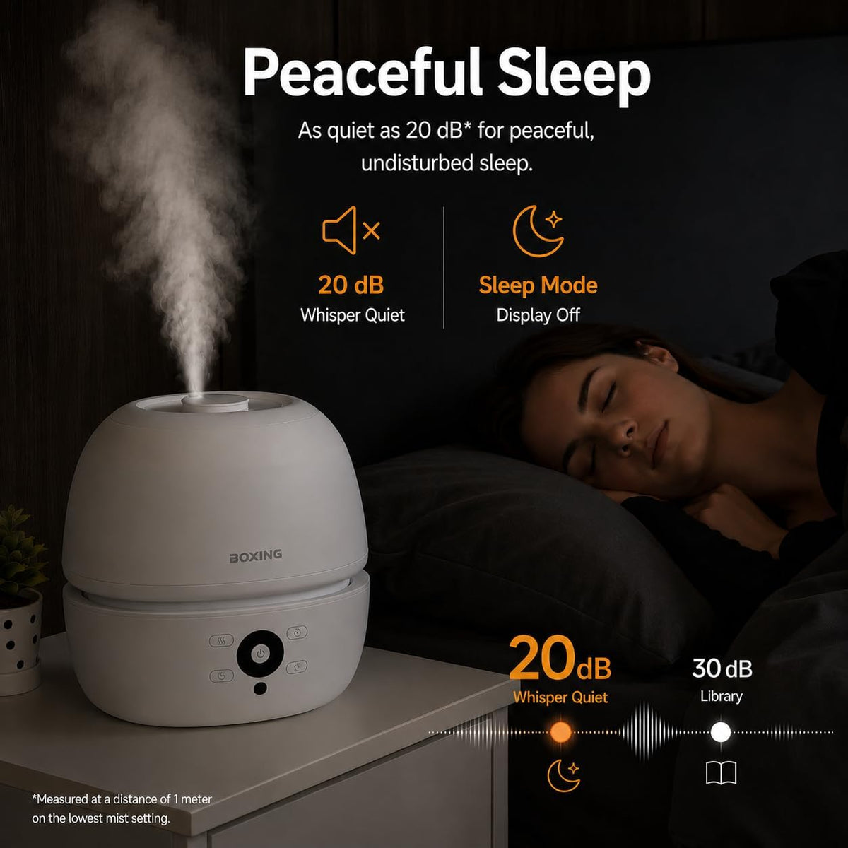 BOXING Paquete de confort para dormitorio: humidificador de 3 L + d...