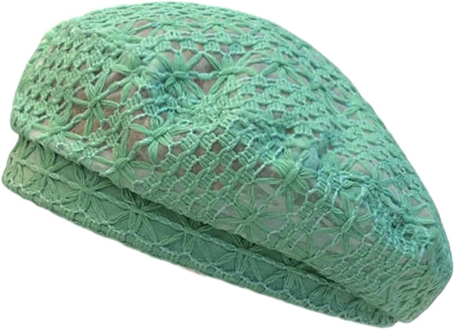 MOSSTYUS Boina ligera de encaje para mujer, diseño floral, transpir...