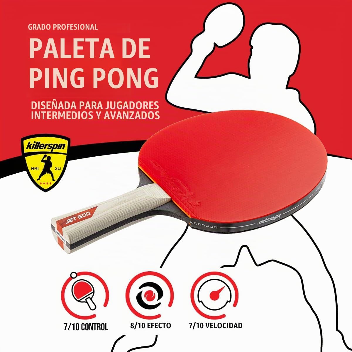 Killerspin JET600 mesa de tenis paddle, Multi, talla única
