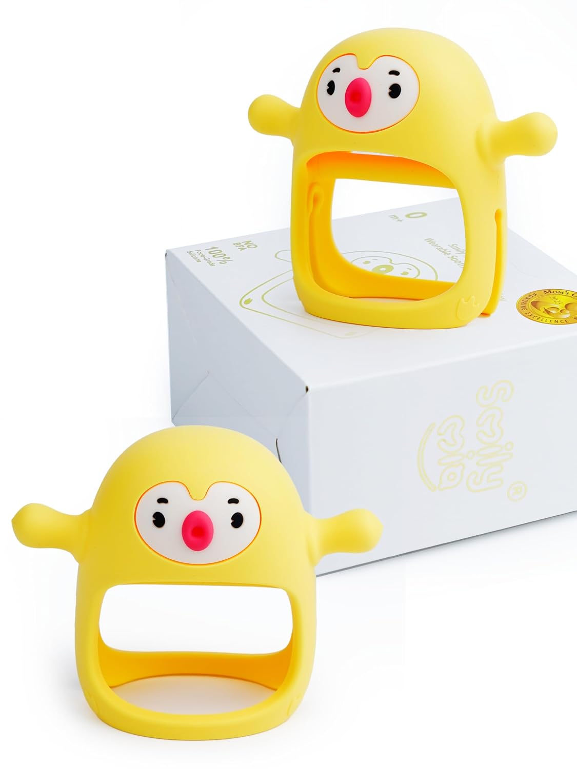 Smily Mia Smily Mia - Paquete de 2 mordedores de pingüino, juguetes...