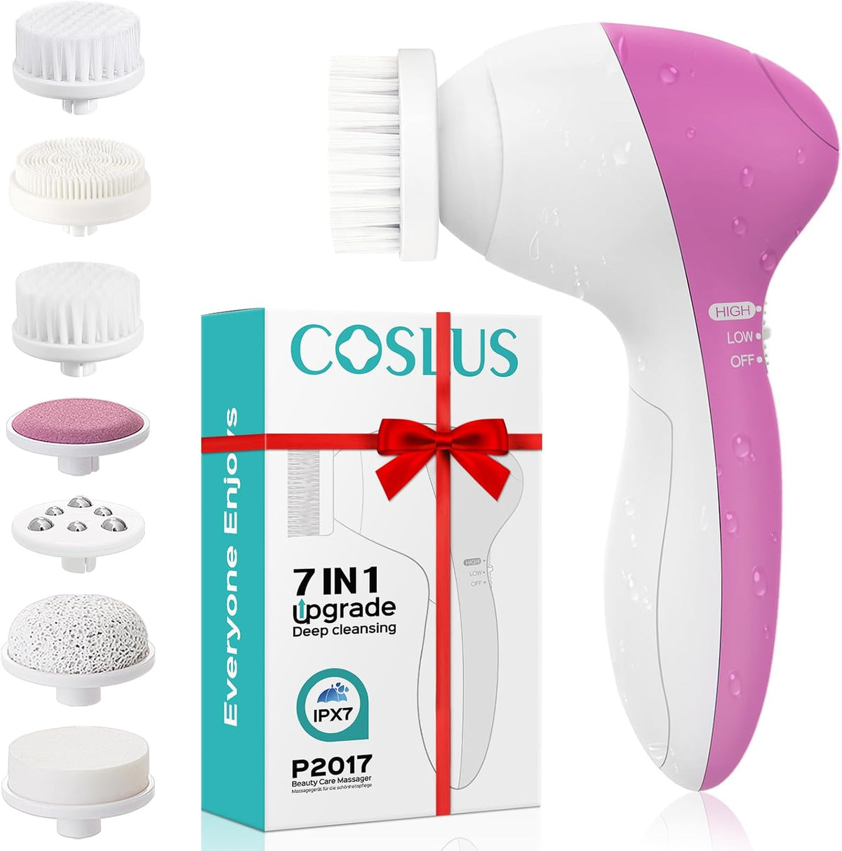 COSLUS Cepillo de limpieza facial Limpiador facial de silicona: Dis...
