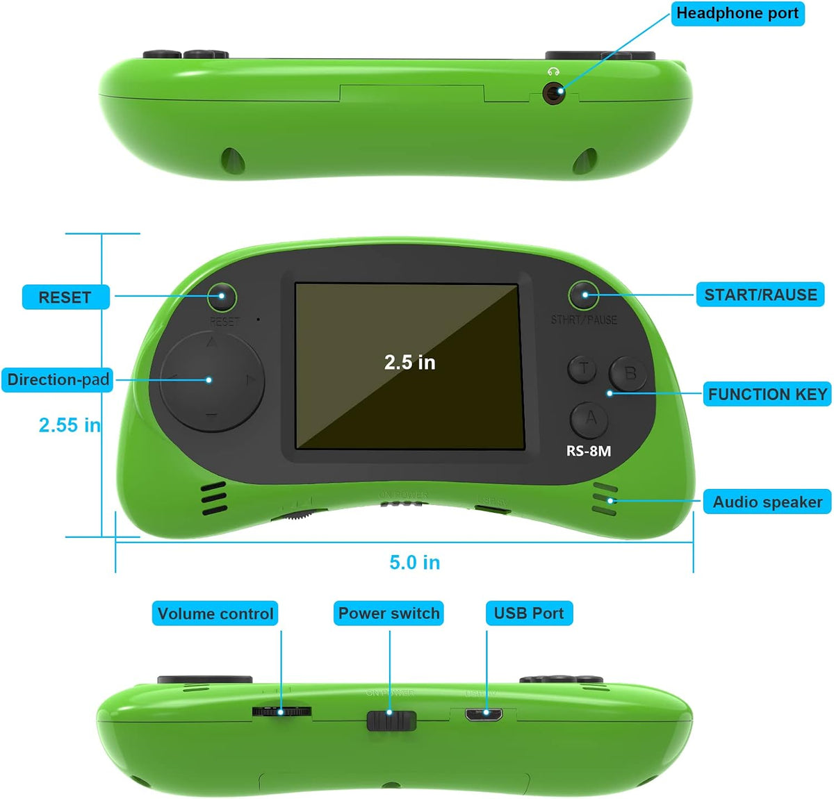 E-MODS GAMING - Consola de videojuegos retro de 16 bits para niños,...