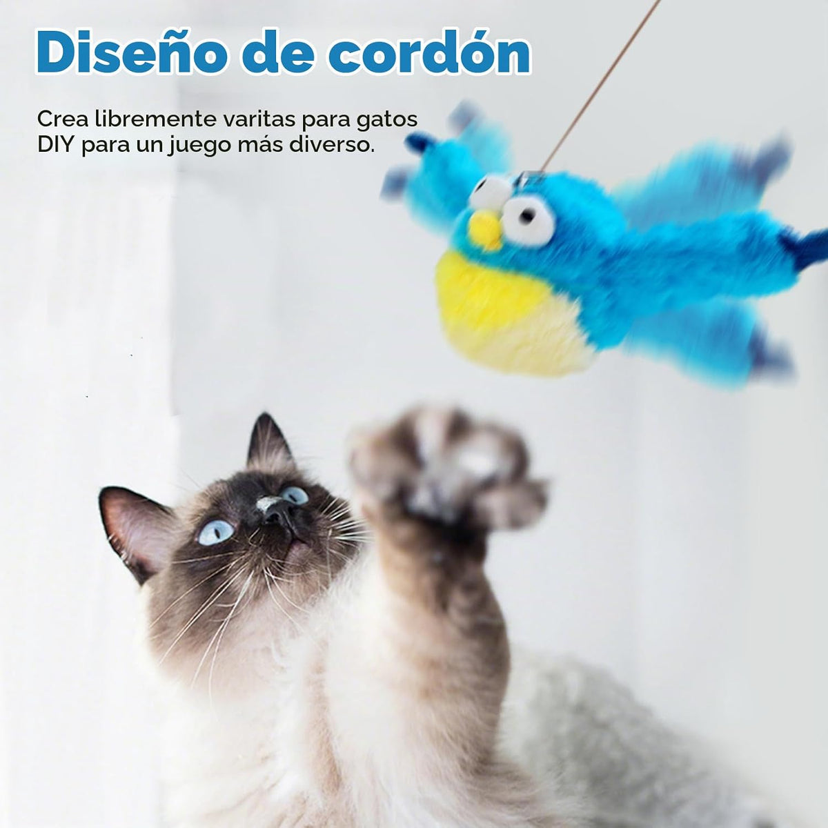 blueypet Juguete interactivo para gatos con alas aleteadas, nuevo j...