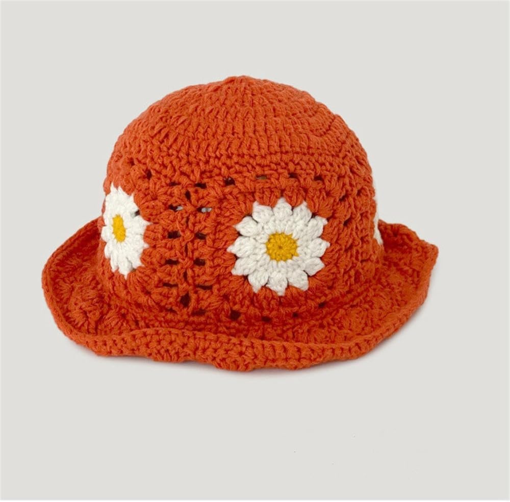 HCBLWY Sombrero de pescador de ganchillo hecho a mano, plegable, go...