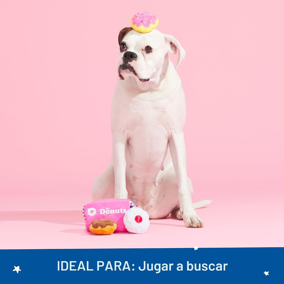 BarkBox Barker's Dozen Donuts 4 en 1 - Juguete interactivo de p...