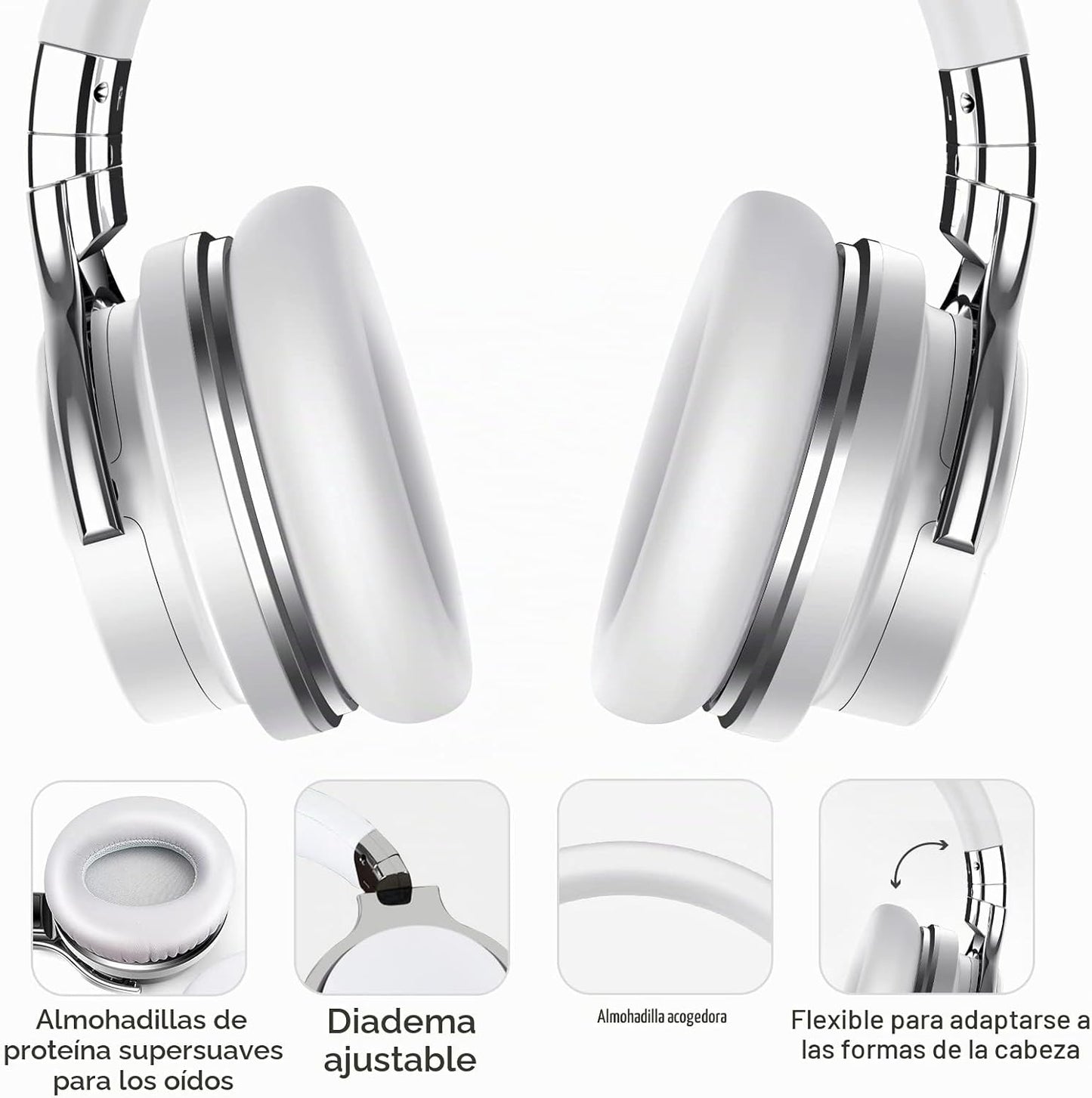 Silensys E7 Auriculares con cancelación activa de ruido Bluetooth c...