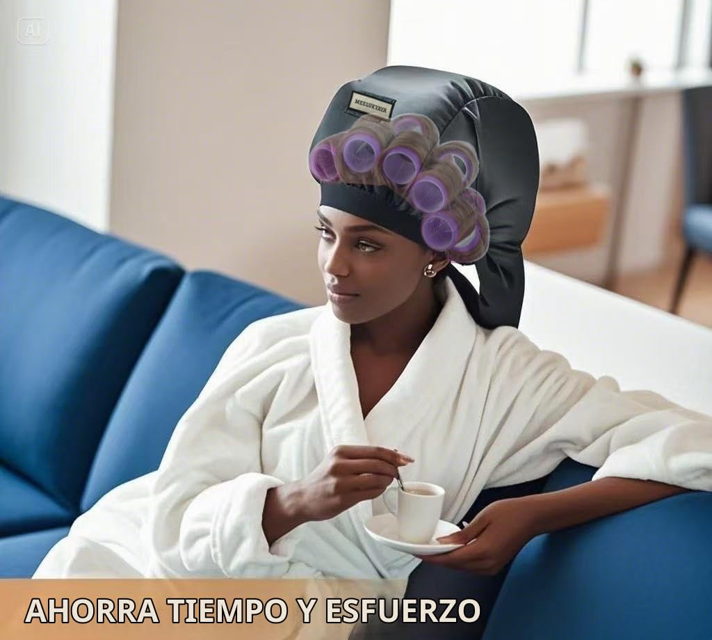 Capó de calefacción específico para rodillos de pelo, acorta el tie...