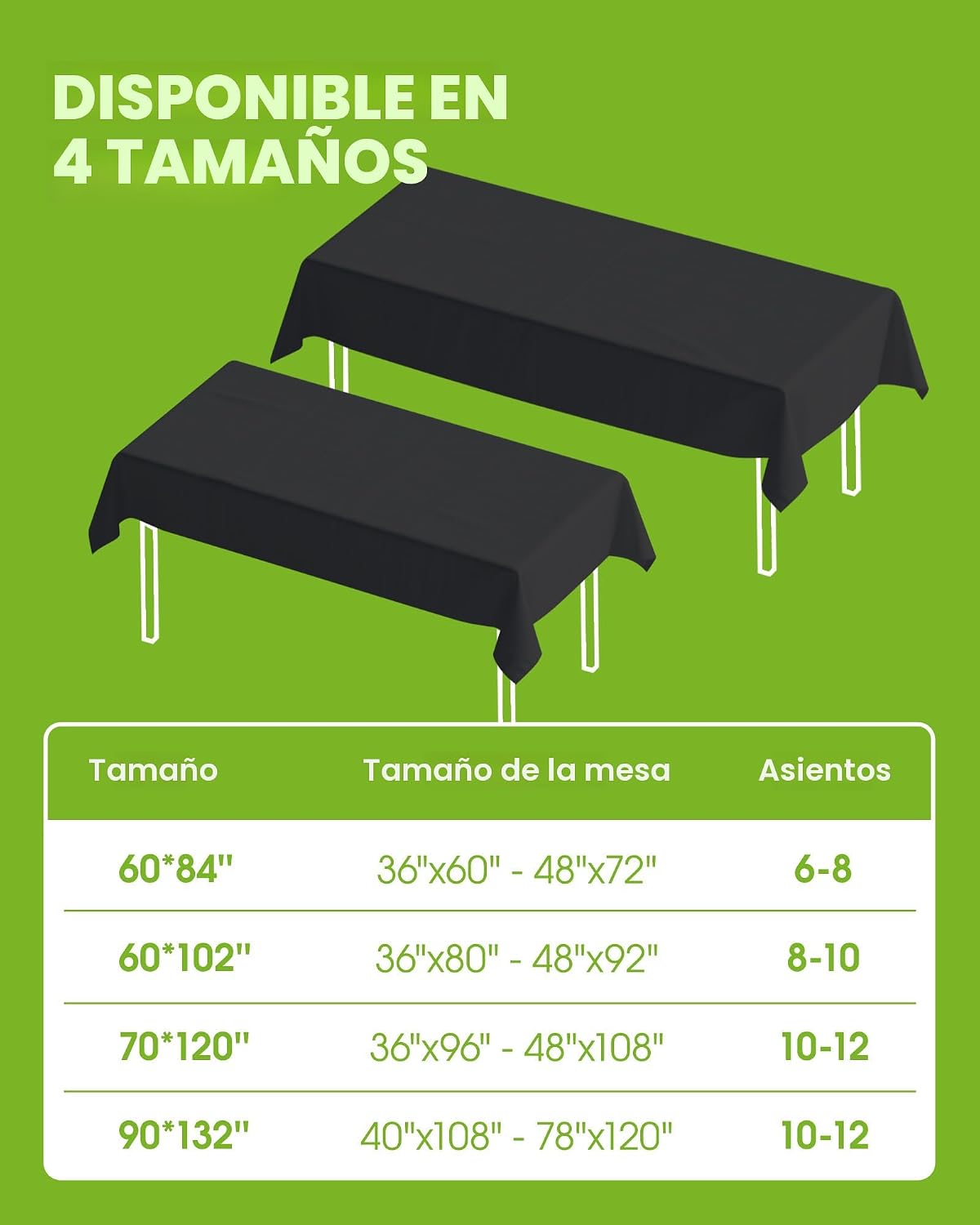 Pureegg Mantel de Mesa Rectangular de 60" x 84" \u2013 Mant...